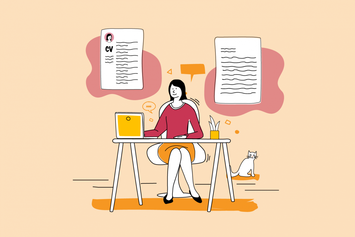 Illustration rédaction CV et lettre de motivation